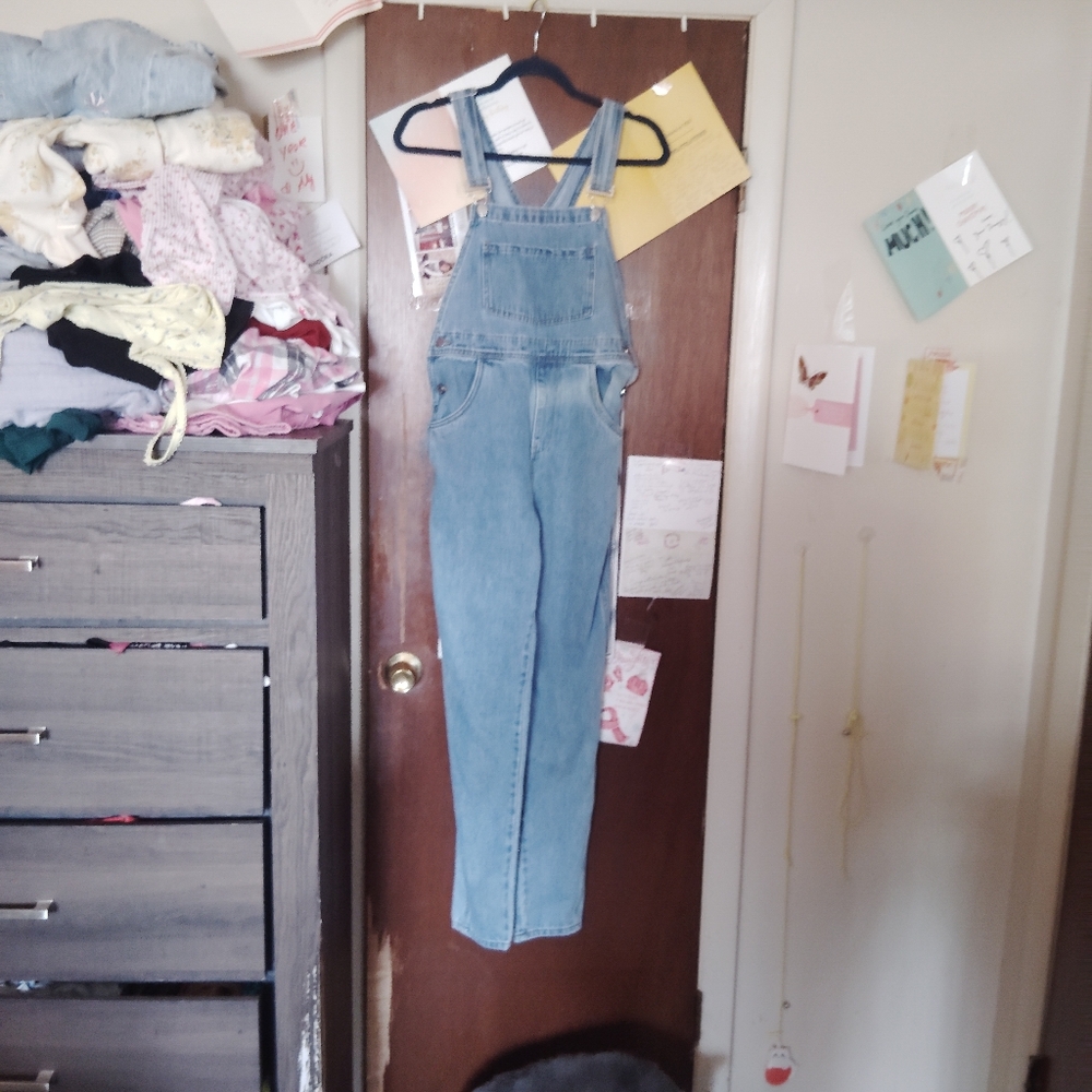WE WORE WHAT Light Wash Denim Overalls - Small - Picture 6 of 12
